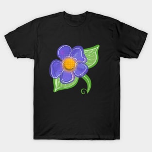 Purple Flower Whimsical Art by Cherie T-Shirt